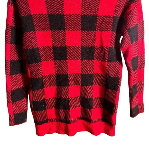 LOFT Womens Red & Black Buffalo Plaid Mock Neck Sweater Size XXSP holidays - Picture 7 of 10